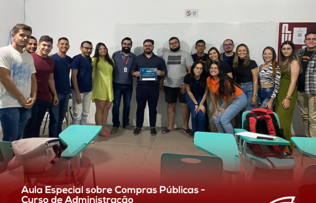Aula especial no curso de Administração sobre Compras Públicas com David Fernandes, Pregoeiro da Prefeitura Municipal de Pau dos Ferros